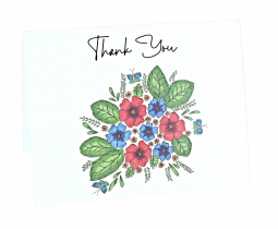 Floral Butterfly Thank You Card